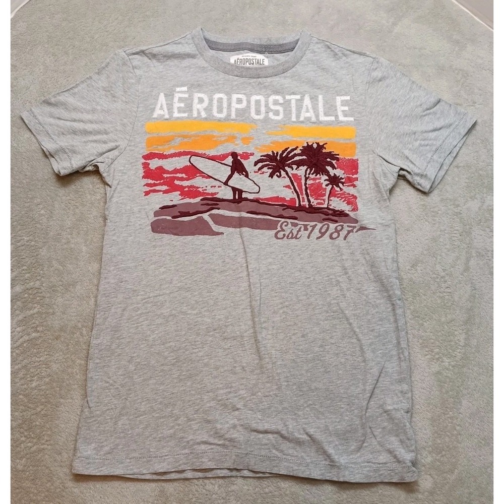 Aeropostale Y2k Graphic Tee Women's Small S/P Embroidered Surfing Beach Casual.